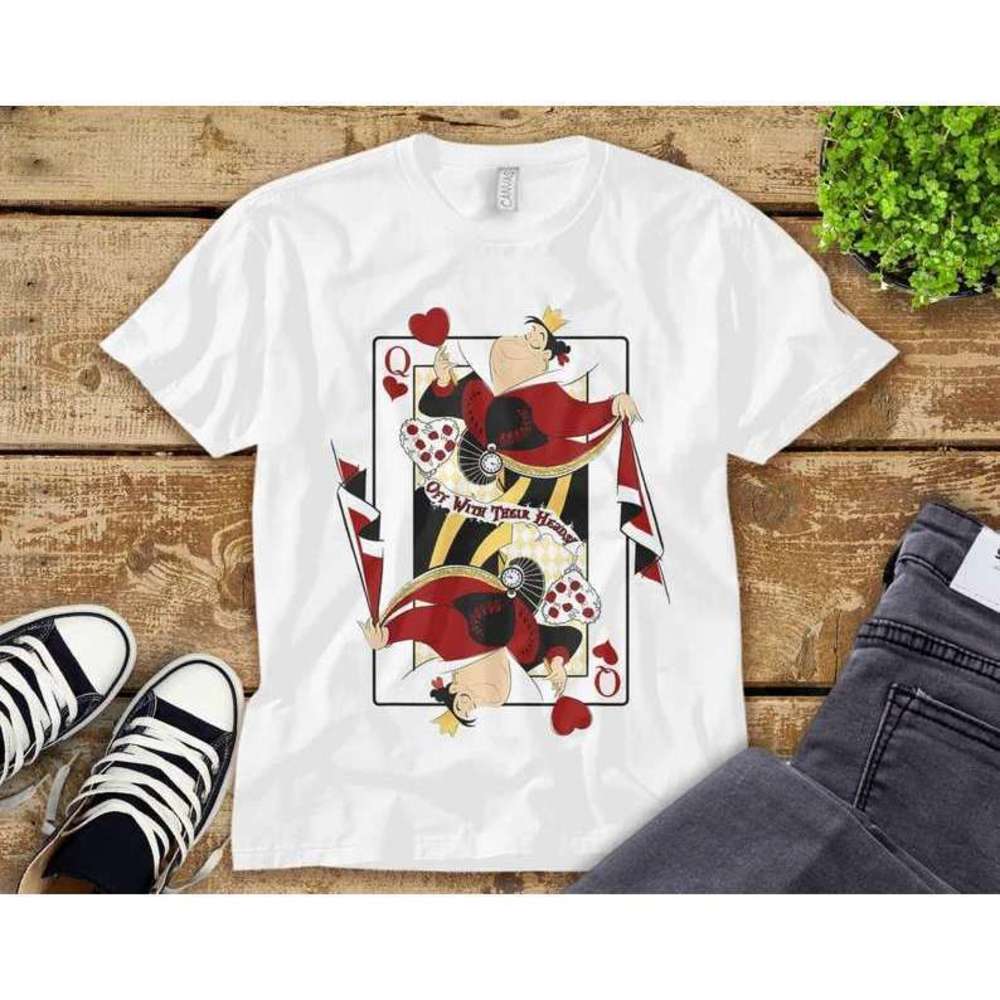 Queen Of Hearts Playing Card Alice In Wonderland Disney T Shirt